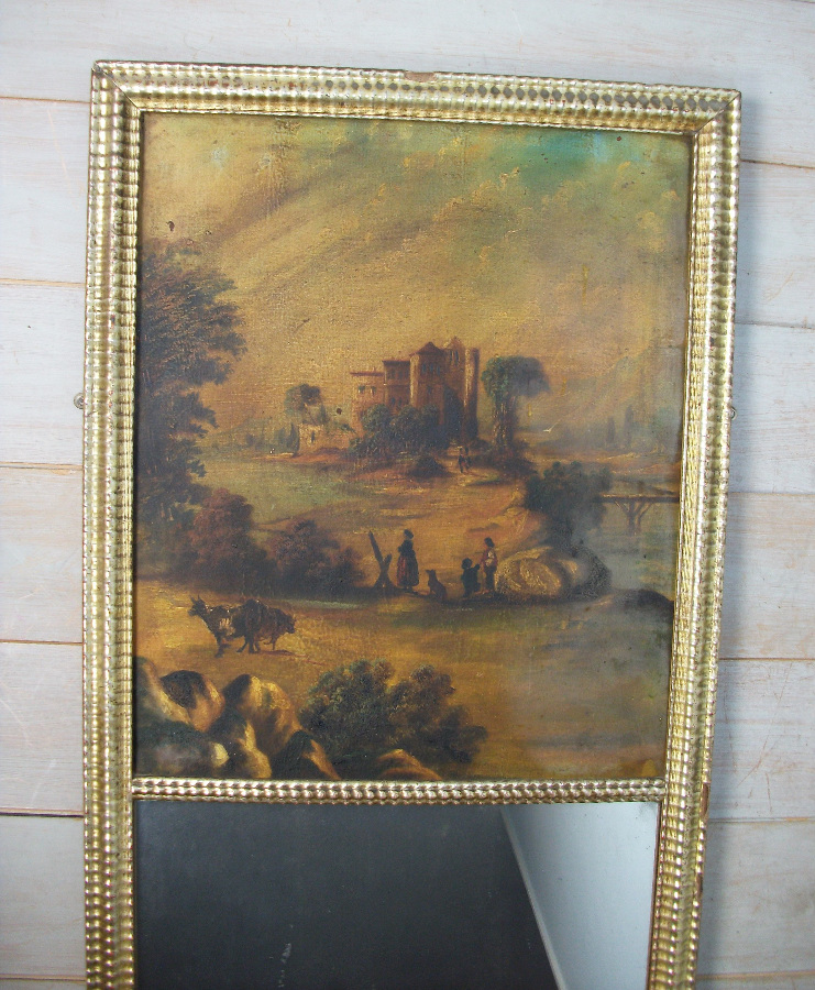 Gilded French Mirror with painting